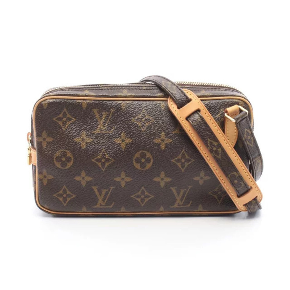Louis Vuitton Marly Bandouliere Monogram Shoulder Bag Canvas Leather Brown